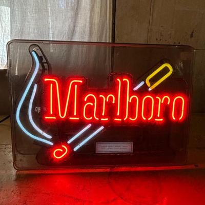 Vintage Marlboro Cigarettes Neon Advertising Sign