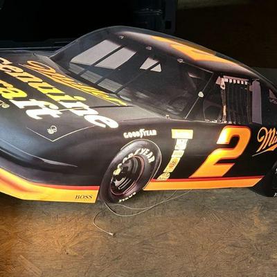 Vintage Rusty Wallace #2 Miller Genuine Draft Car Large Wall Display w/ Back Light.