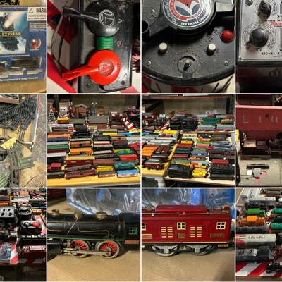 Sale Photo Thumbnail #2: A huge Lionel Train collection that dates back to the 1920's featuring engines, locomotives, boxcars, tracks, power supplies, transformers and more!