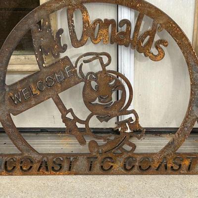Vintage Cast Iron Mc Donald's Signs - Coast to Coast featuring Speedee