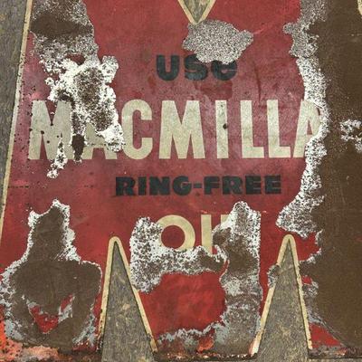 MACMILLAN RING FREE OIL 1940's Vintage Original Tin Metal DS DIECUT SIGN