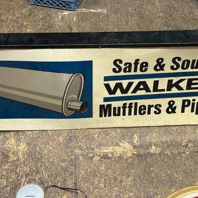 Vintage Walker Mufflers & Pipes Retail Display Sign