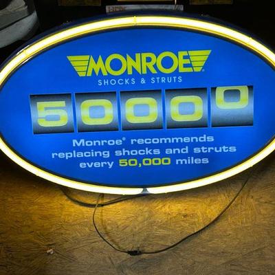 MOnroe Shocks & Struts Advertising Lightbox/Neon Sign. 