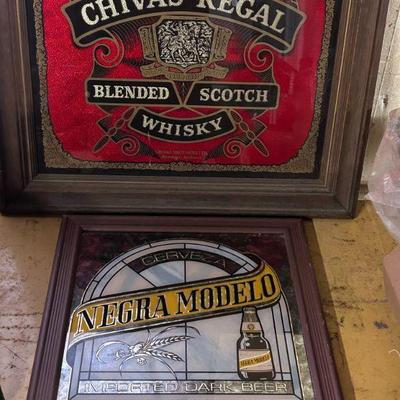 Chivas Regal and Negra Modelo Vintage Bar Wall Mirrors
