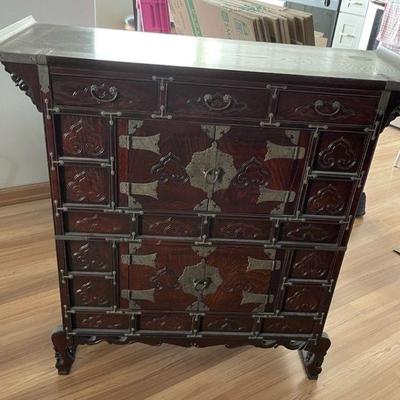 MHT021 - Vintage Korean Wooden Cabinets With Drawers