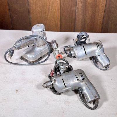 (3pc) Vintage Black & Decker & Other Tools | including a Sander, a Utility drill, and a Craft King utility drill.
