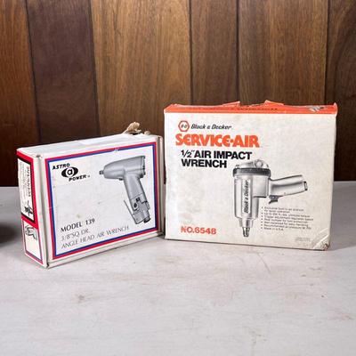 (2pc) [nib] Pneumatic Air Tools | Including a Black & Decker 0.4” air impact wrench and an Astro Power model 139 3/8” angle head air...