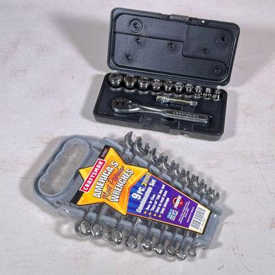 (2pc) Craftsman Wrench Sets | Including a 12 piece socket wrench set unused in original box and a 9 piece combination set, new in...