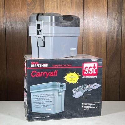 (2pc) Craftsman Tool Boxes | Sears Craftsman Carryall SST: Sit / Stand / Tote.

