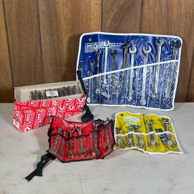 S-K, Bonney & Other Tools | Including a Bonney wrench kit, three boxes of sockets, and a S-K Tools wrench kit.
