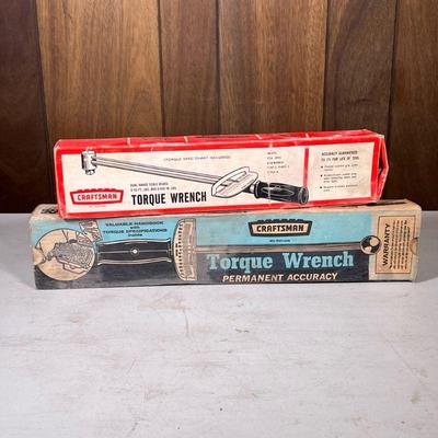 (2pc) VINTAGE CRAFTSMAN TORQUE WRENCHES | Including a model 4464 to 150 foot pounds and a model 44643, 0 to 50 foot pounds; both with...