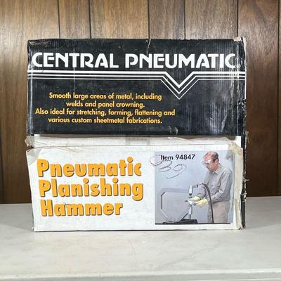CENTRAL PNEUMATIC PLANISHING HAMMER | Original box, Item 94987. - h. 8 x w. 23 x l. 27 in (box)

