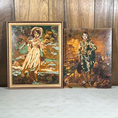(2pc) Portrait Paintings | Man and woman, one unframed, no apparent signature to either. - h. 22.25 x w. 18.25 in (frame)
