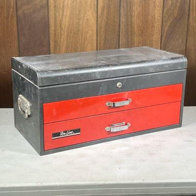 Large Remline Toolbox | With Rodak, pneumatic, chisel, bits, brushes, and various other tools. - h. 13 x l. 26 x d. 13 in

