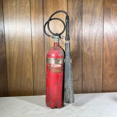 C-o-two Vintage Fire Extinguisher | With cone nozzle. - h. 34 in

