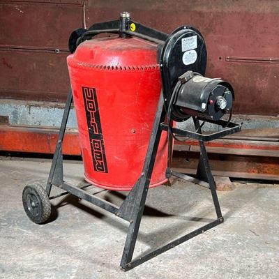 Red Lion Stand Cement Mixer | On a rolling stand, model RLX-3 Type D, 115 Volt, made in Canada. - h. 41 x w. 41 x d. 25 in

