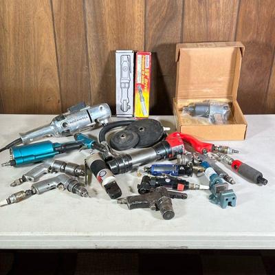 Very Large Group Air Tools | Including Central Pneumatic 3-inch chipping hammer, a paint gun, screw drivers, drills, dremel, air ratchet...