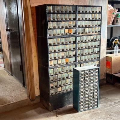 (2pc) Edelmann Parts Drawer Organizer | With additional organizer on top, many of the drawers appear full with contents but contents do...