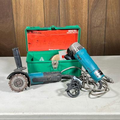(2pc) Makita Grinders | Including a 9501B sander-grinder and another grinder.