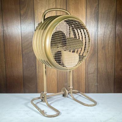 Large Industrial Floor Fan | Standing fan, does not oscillate, with possibly telescoping stand; formed cast iron base dia. 20 in. - h. 80...