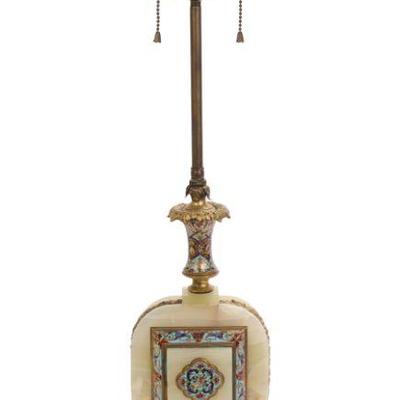 Alabaster & Cloisonne lamp