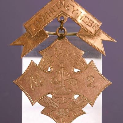 10K gold Antique Firefighter's pin/ badge