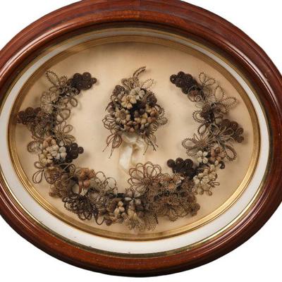 Victorian Mourning Wreath- human hair