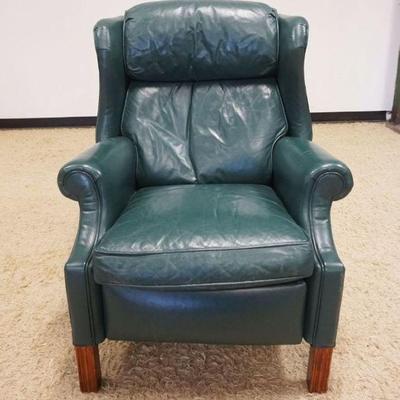 1174	ETHAN ALLEN GREEN LEATHER RECLINING CHAIR
