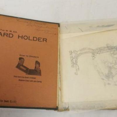 1097	ARTIST SKETCH BOOK WITH DRAWINGS, APPROXIMATELY 12 IN X 9 1/4 IN
