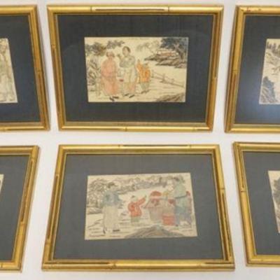 1083	SIX FRAMED ASIAN OCCUPATIONAL PRINTS, EACH APPROXIMATELY 11 /2 IN X 9 IN OVERALL

