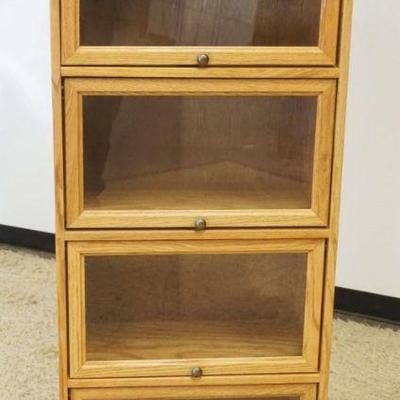 1167	CONTEMPORARY OAK BARRISTER STYLE BOOKCASE, APPROXIMATELY 24 IN X 14 IN X 60 IN H

