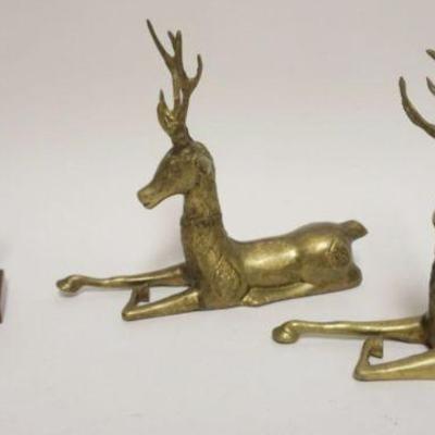 1070	BRASS DEER FIGURES AND CAROSEL HORSE, TALLEST APPROXIMATELY 10 IN
