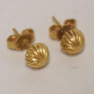 1130	18 K EARRINGS, 1.21 DWT, MARKED 750
