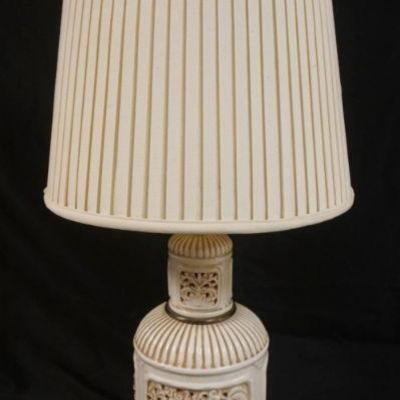 1235	ASIAN STYLE POTTERY TABLE LAMP, APPROXIMATELY 35 IN HIGH
