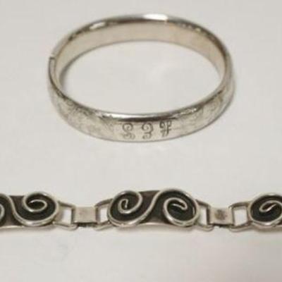 1136	2 STERLING SILVER BRACELETS, 1.62 TOZ
