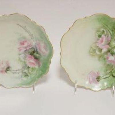 1007	CT ALTWASSER HAND PAINTED PLATES, FLORAL SCALLOPED EDGE W/GILT TRIM EDGES, APPROXIMATELY 7 3/4 IN
