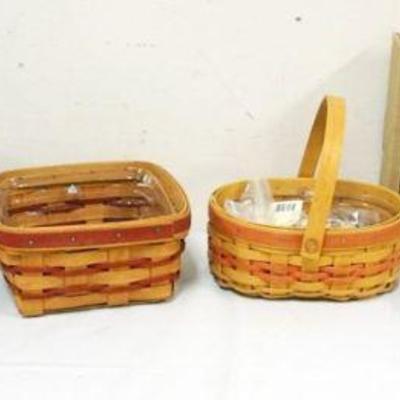 1200	ASSORTED LONGABERGER WOVEN TRADITION CHRISTMAS TREATS DISH, MED BERRY 1996, 1999 SM BERRY AND 2011 HOLLY BERRY

