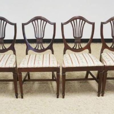 1186	SET OF 6 MAHOGANY SHIELD BACK CHAIRS, 2 ARM AND 4 SIDE
