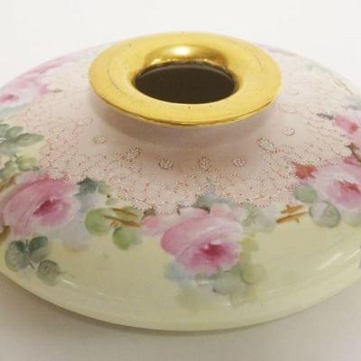 1010	LIMOGES HAND PAINTED FLORAL VASE VIENNA AUSTRIA ARTIST SIGNED, APPROXIMATELY 11 IN X 4 IN HIGH
