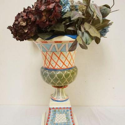 1234	PAINT DECORATED COMPOSITION FLOOR URN, APPROXIMATELY 27 IN HIGH
