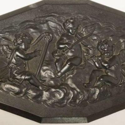 1046	EMBOSSED COMPOSITE PANEL WITH NEO CLASSICAL IMAGES, APPROXIMATELY 7 IN X 13 1/2 IN
