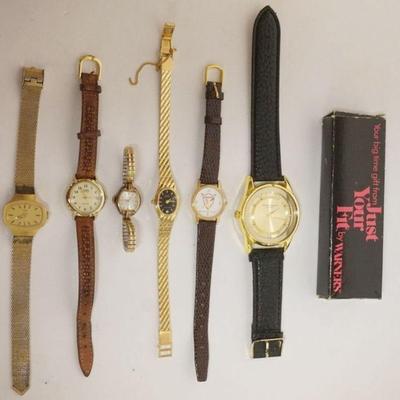 1143	GROUP OF WATCHES INCLUDING STELLARIS, REGENCY DIAMOND QUARTZ, WARNER'S ADVERTISING WATCH IN ORIGINAL BOX, MASTER SCREEN AND TIMEX
