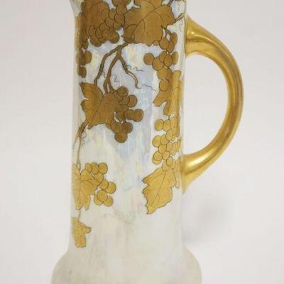 1024	AUSTRIAN GILT DECORATED PITCHER W/IMAGES OF GRAPES ON GRAPE VINE, APPROXIMATELY 11 1/4 IN HIGH
