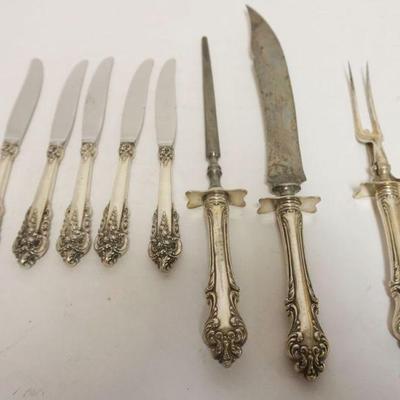 1193	GROUP OF STERLING HANDLED CUTLERY, INCLUDING A CARVING SET
