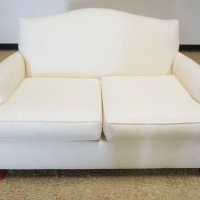 1163	ROWE FURNITURE UPHOLSTERED LOVE SEAT, APPROXIMATELY 51 IN X 34 IN X 35 IN H
