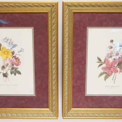 1092	PAIR OF FRAMED AND MATTED BOTANICAL PRINTS, EACH APPROXIMATELY 20 IN X 23 IN OVERALL
