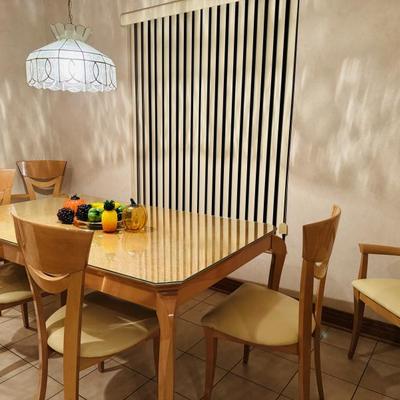 ELLO INTERNATIONAL DINING TABLE WITH 6 CHAIRS AND EXTRA LEAF