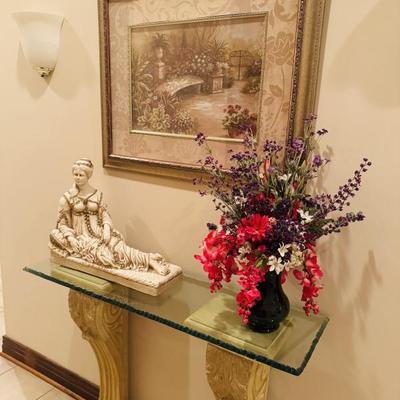RIPPLED GLASS FOYER TABLE