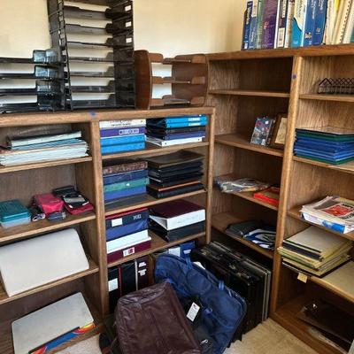 Bookshelves & office suplies
