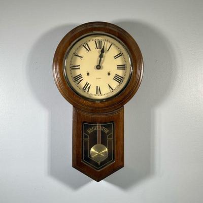 31 DAY REGULAR WALL CLOCK | Elgin 31 Day wound Regulator wall clock . - h. 24 x w. 5 x l. 14 in

